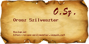 Orosz Szilveszter névjegykártya