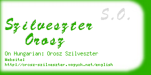 szilveszter orosz business card